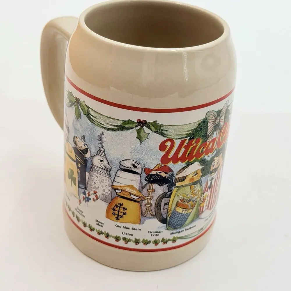 Vintage 90s Webco Utica Club Characters Beer Stein Mug FX Matt Brewing Company